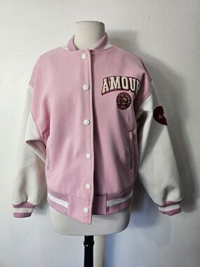 Pink & White Varsity Jacket